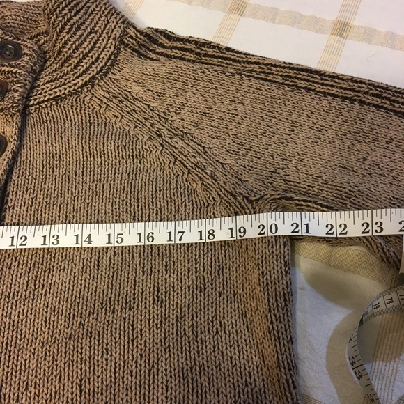 CROFT & BARROW LG TAN COTTON CARDIGAN SWEATER - Picture 8 of 11